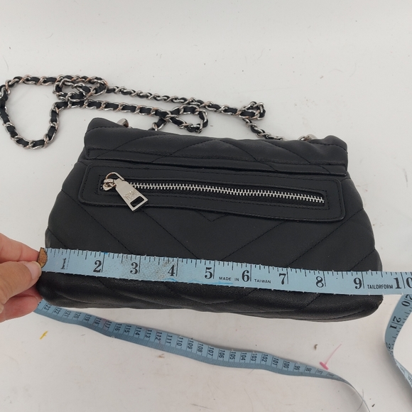 Badgley Mischka Black Quilted Vegan Leather Crossbody - Picture 14 of 14